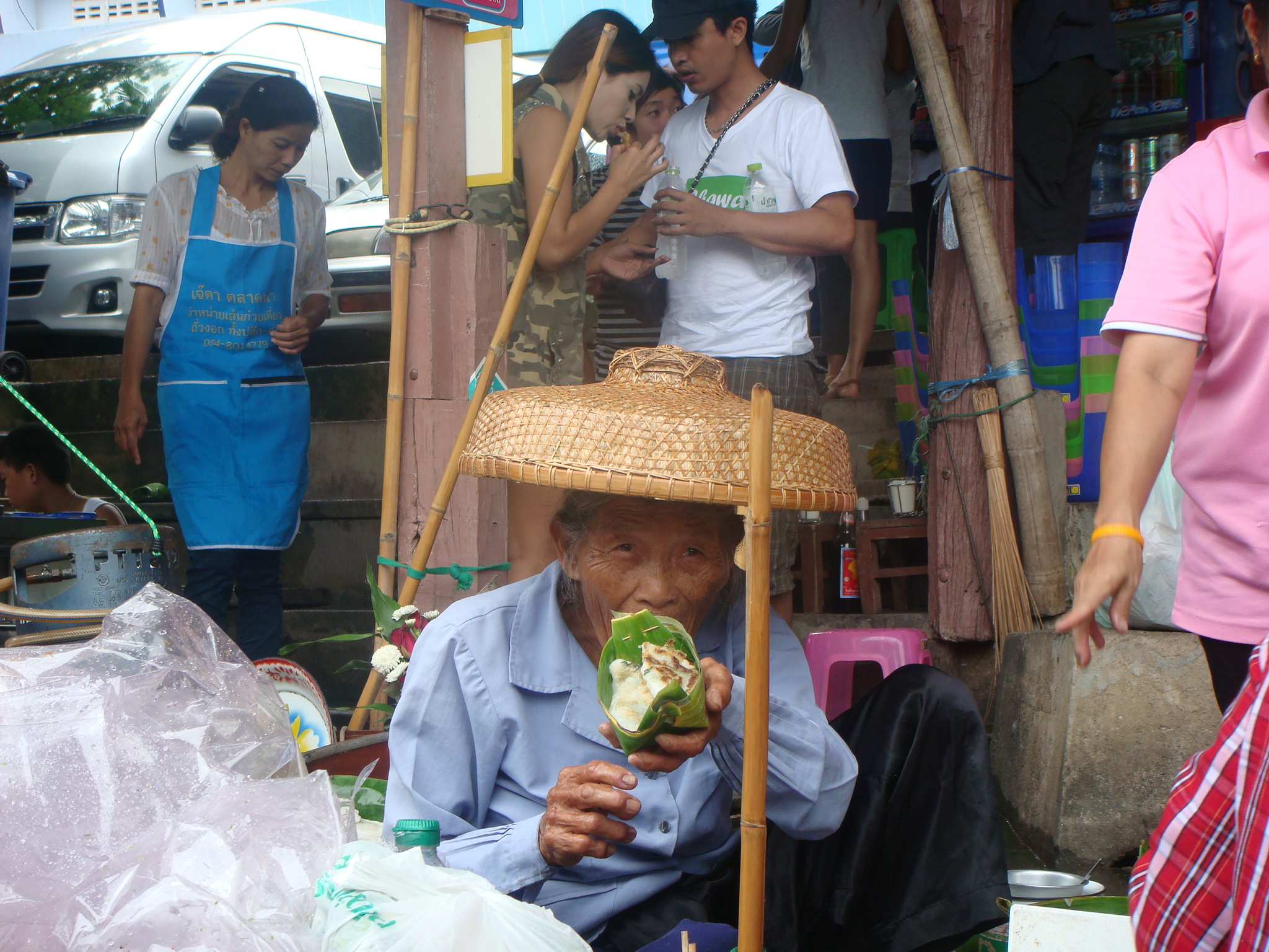 Vendedor del Mercado Flotante de Bangkok