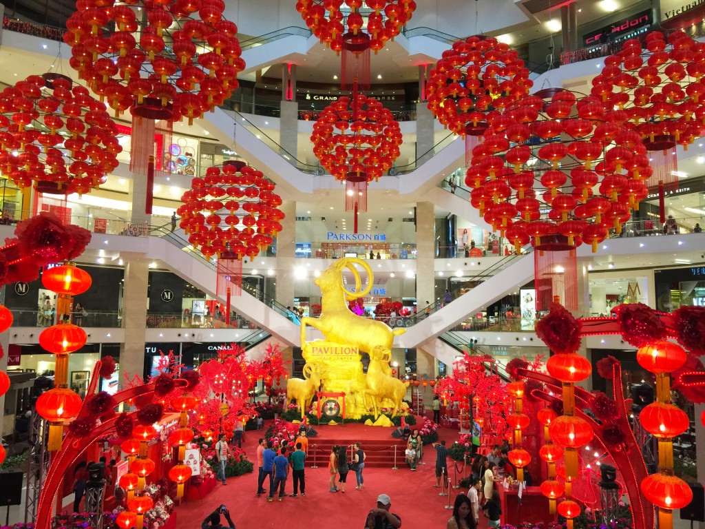 Decoración para el año nuevo chino en el Mall Pavilion