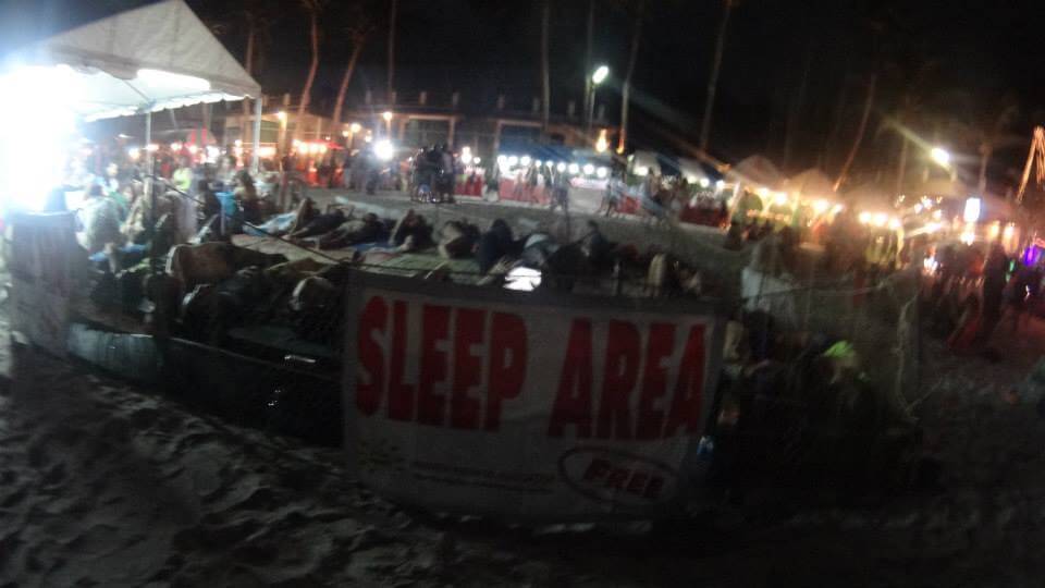Sleep area en la Full Moon Party