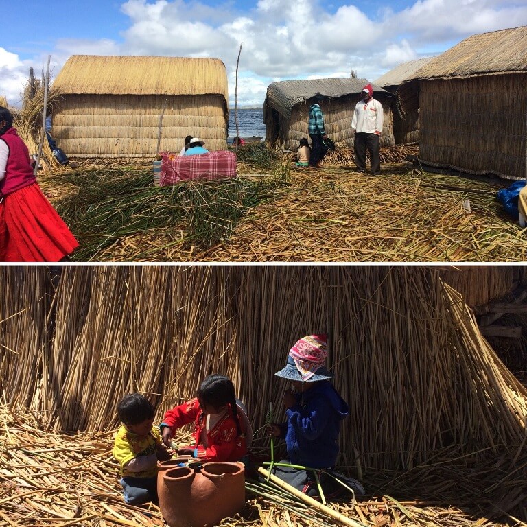 Mujer en islas de los uros, Perú