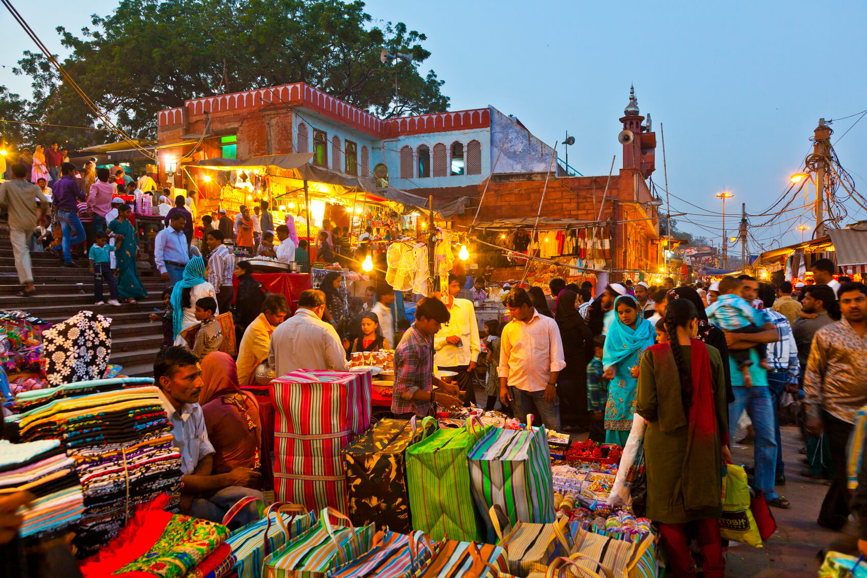 Mercado en Delhi, India