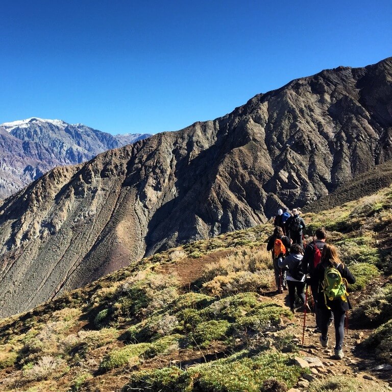 Trekking en la cordillera de Los Andes, Chile