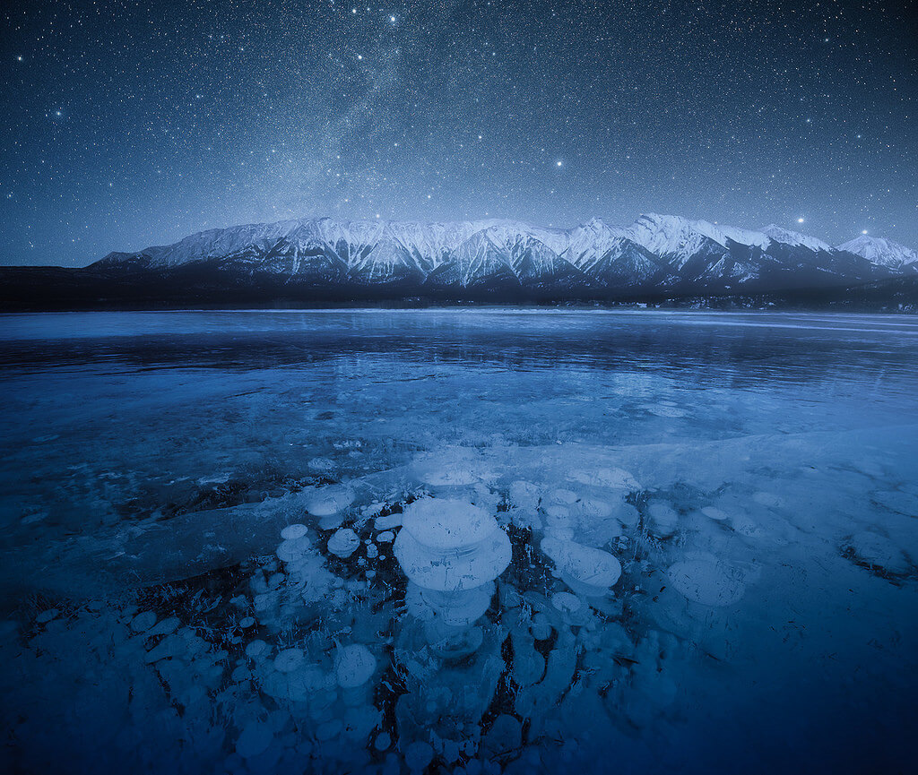 Lago Abraham de noche, Canadá